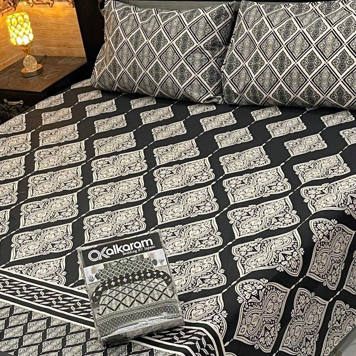 Premium Cotton King Size Bedsheet Set | 3-Piece Printed Gift Pack