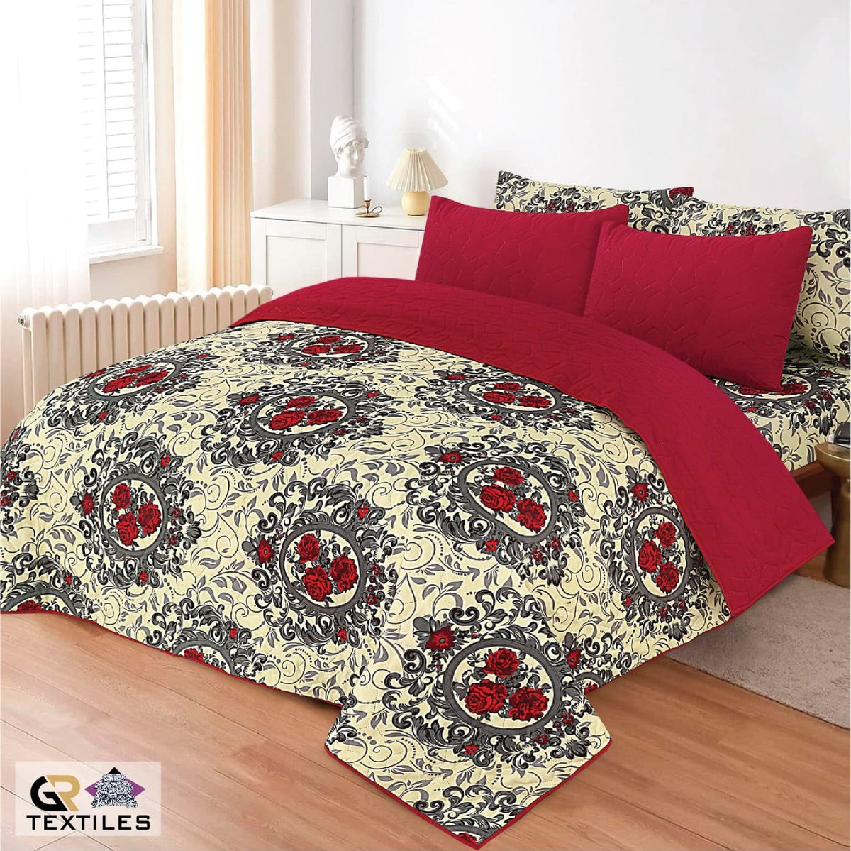 Luxury Bedspread Set 6 Pcs Premium Micro Cotton Quilt Bedding Set King Size