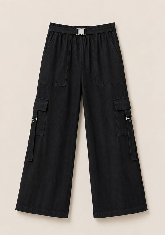 Premium Women’s Cargo Trousers with Belt Style | Stretch Waist | Standard Fit