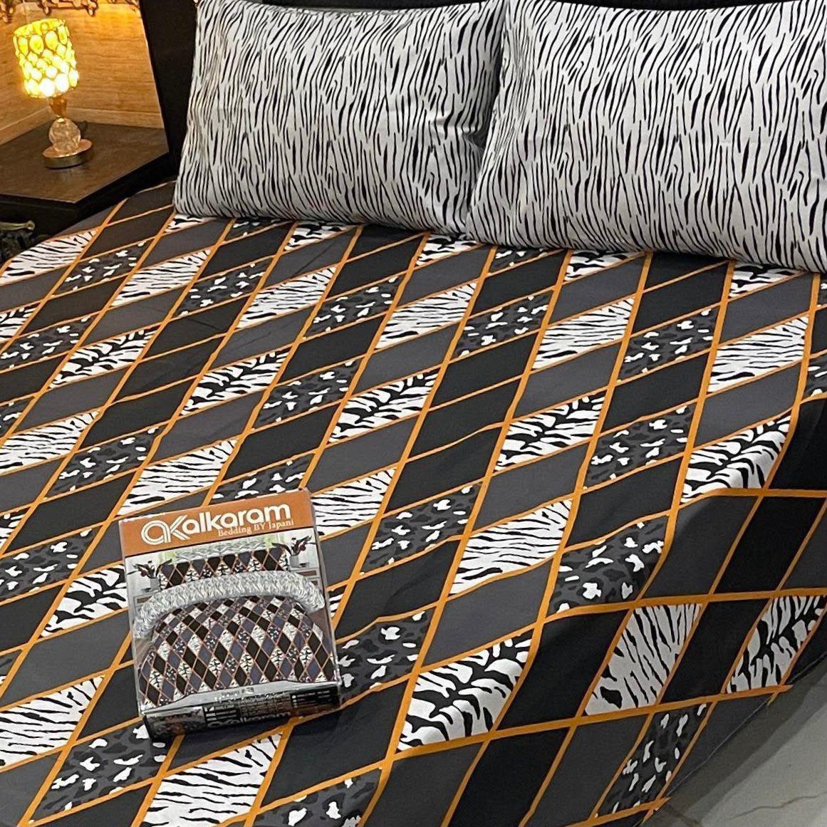 Premium Cotton King Size Bedsheet Set | 3-Piece Printed Gift Pack