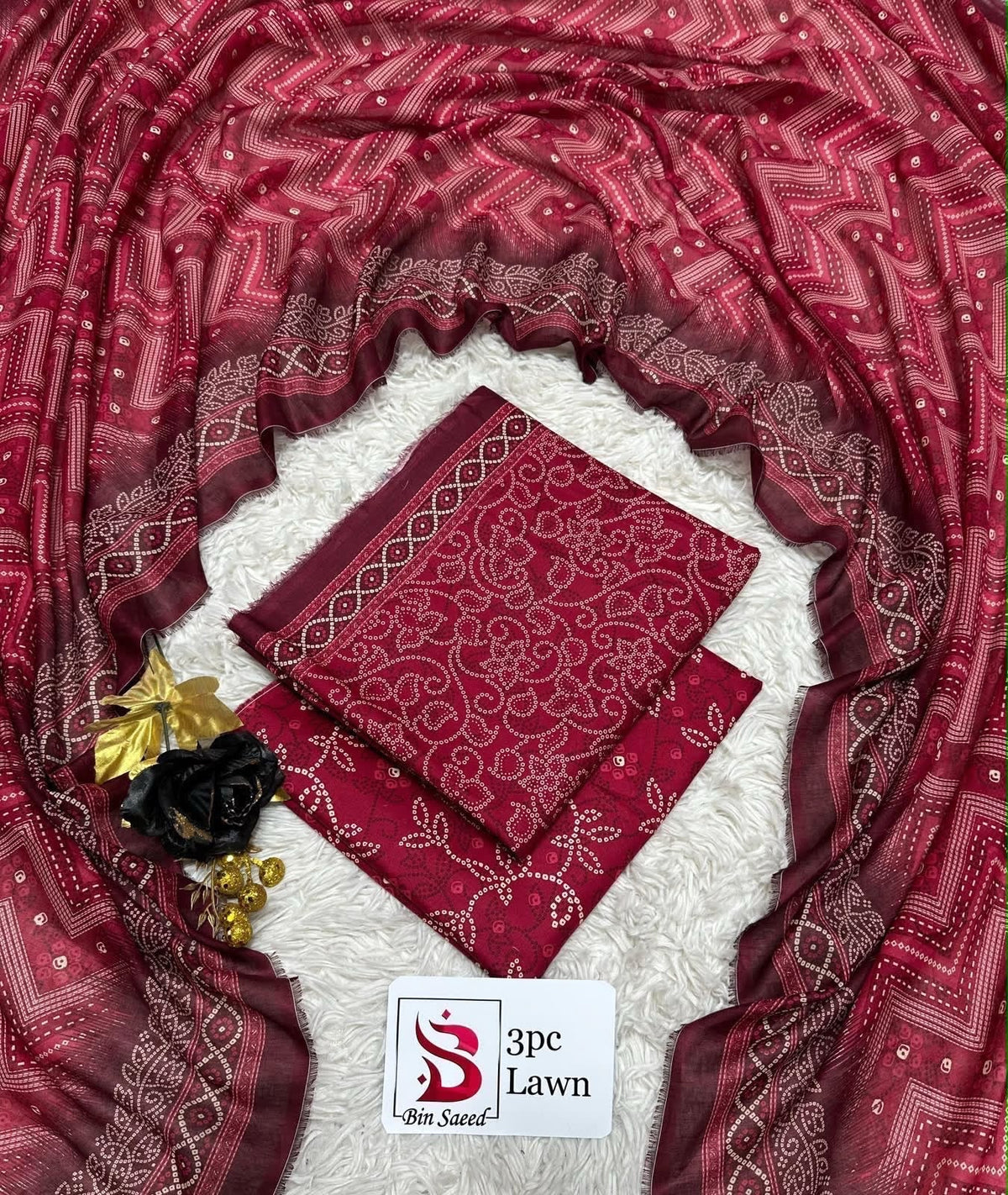 Bin saeed lawn orignal 3Pc - My Store