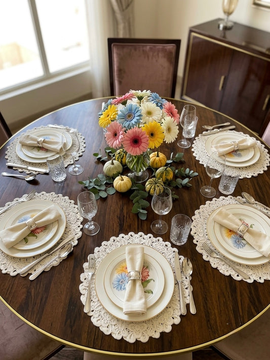 6-Piece Round Table Mats (15-Inch) | Stylish Dining Decor