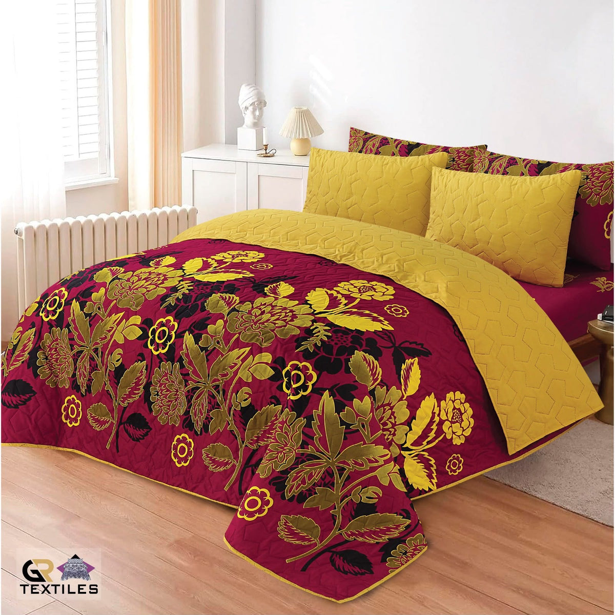 Luxury Bedspread Set 6 Pcs Premium Micro Cotton Quilt Bedding Set King Size
