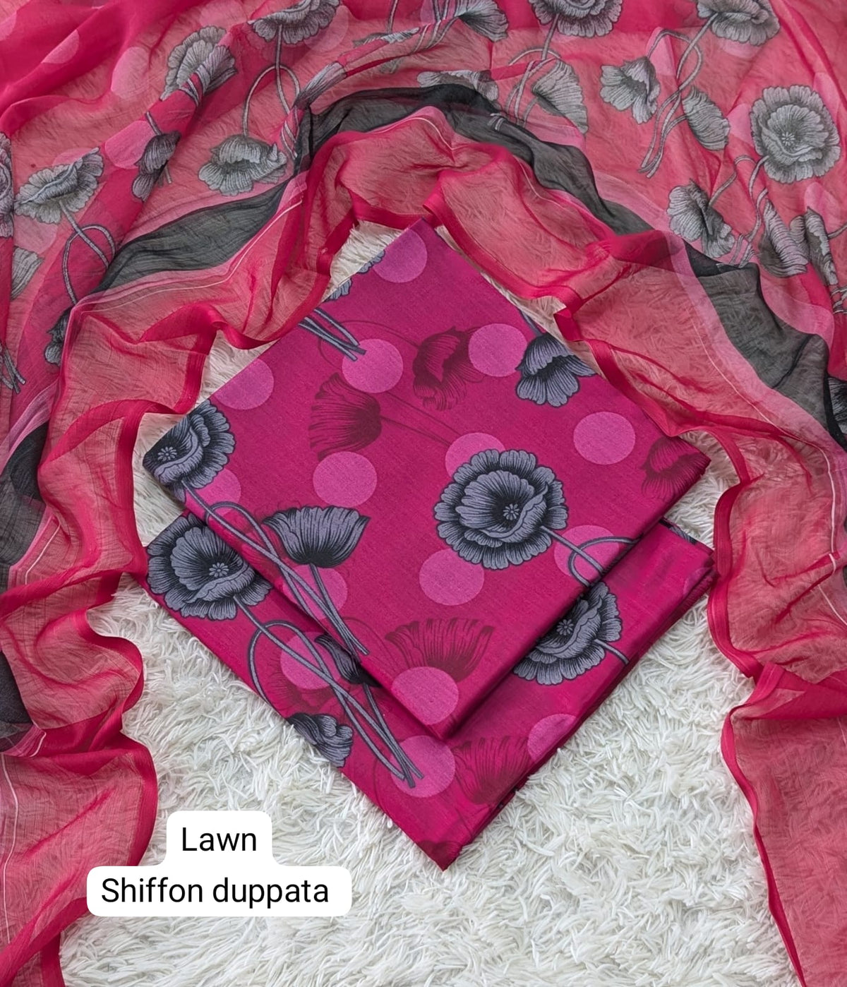 Digital Printed Lawn Suit with Chiffon Dupatta | Summer sale | Branded lawn | 3Pc - My Store