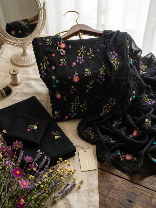 Batik Lawn 3-Piece Unstitched Suit with Bamber Embroidered Dupatta | Premium Batik Wear