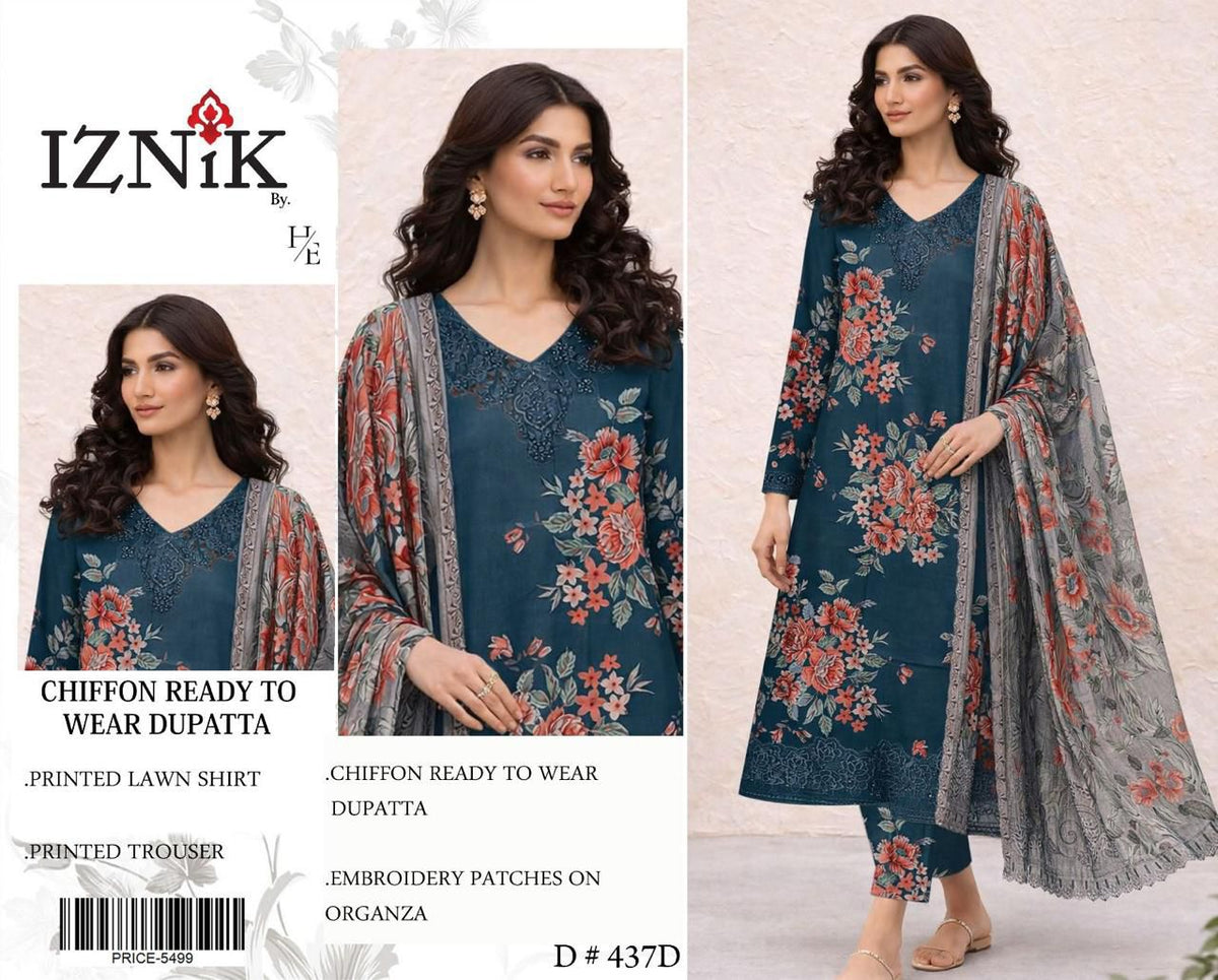 Iznik 3p Lawn Suit 2026