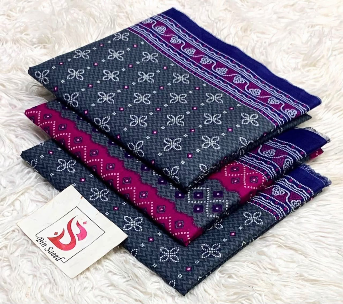 Bin Saeed Lawn 3Pcs (100% Original)