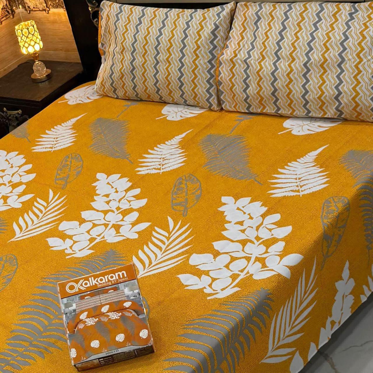 Premium Cotton King Size Bedsheet Set | 3-Piece Printed Gift Pack