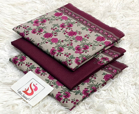 Bin saeed lawn orignal 3Pc
