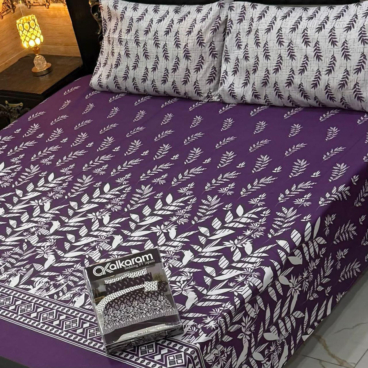 Premium Cotton King Size Bedsheet Set | 3-Piece Printed Gift Pack