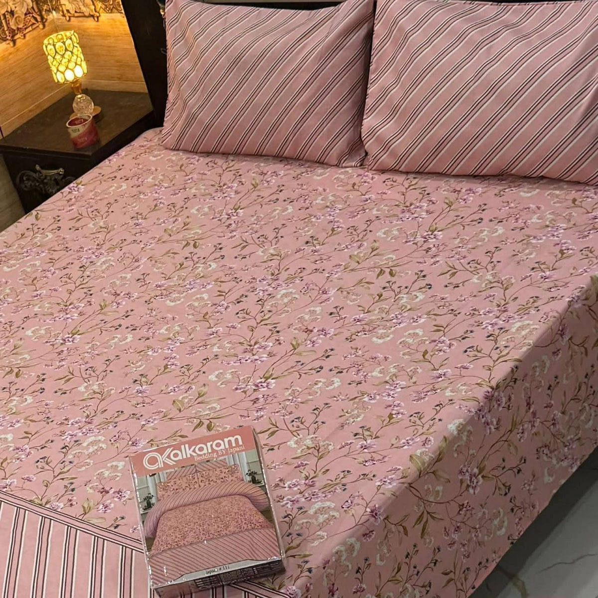 Premium Cotton King Size Bedsheet Set | 3-Piece Printed Gift Pack
