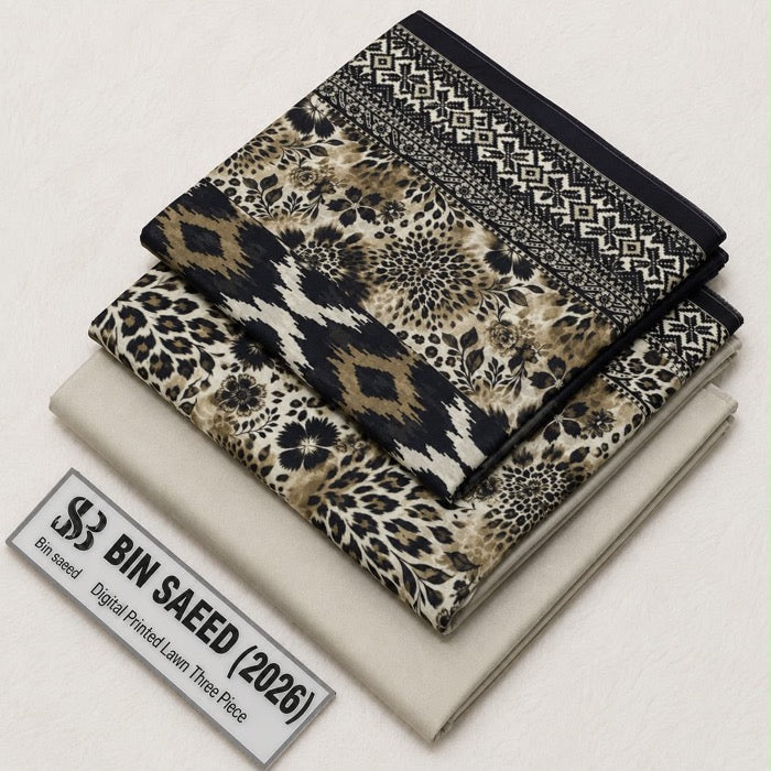Bin Saeed Lawn 3Pcs (100% Original)
