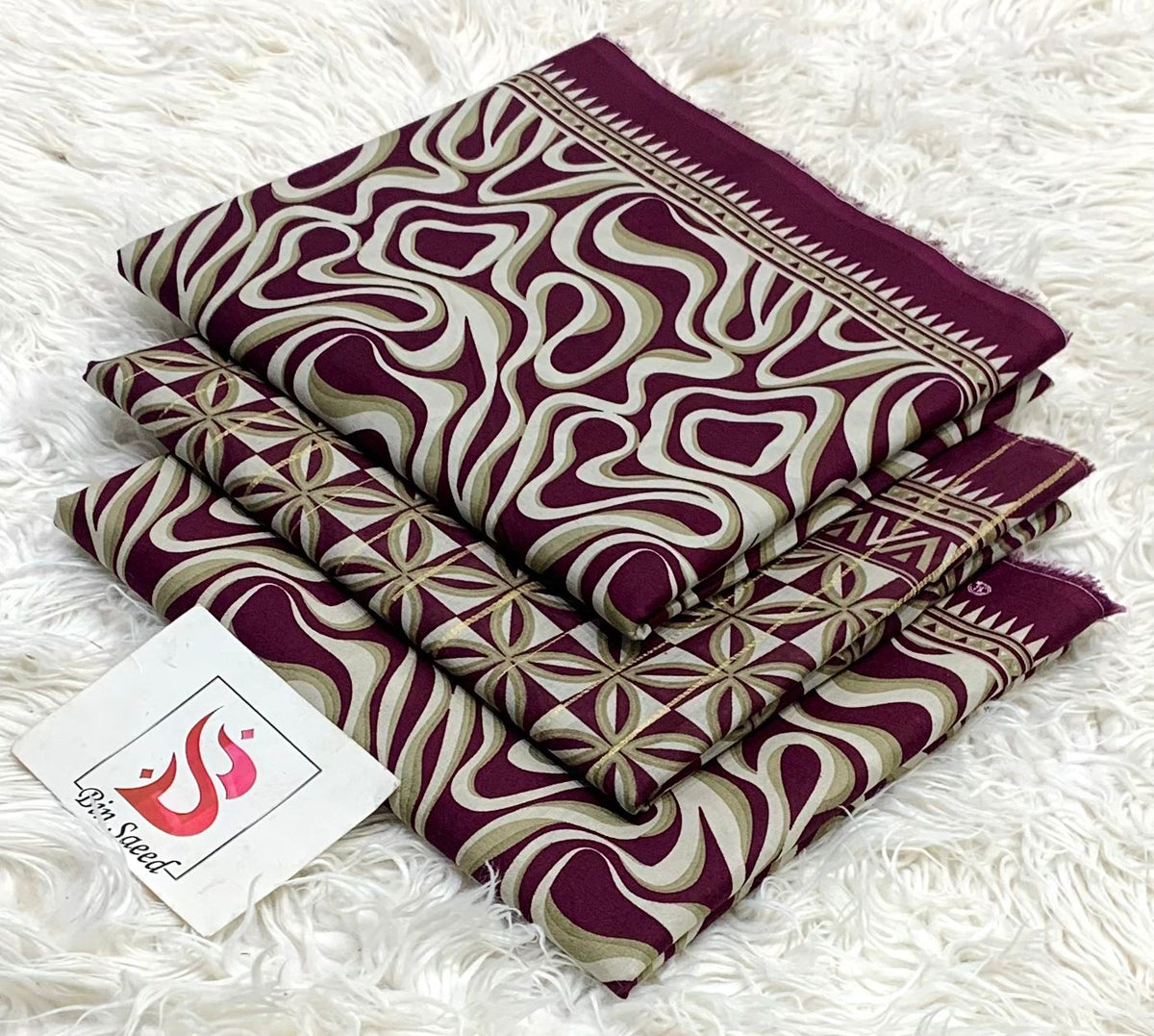 Bin saeed lawn orignal 3Pc