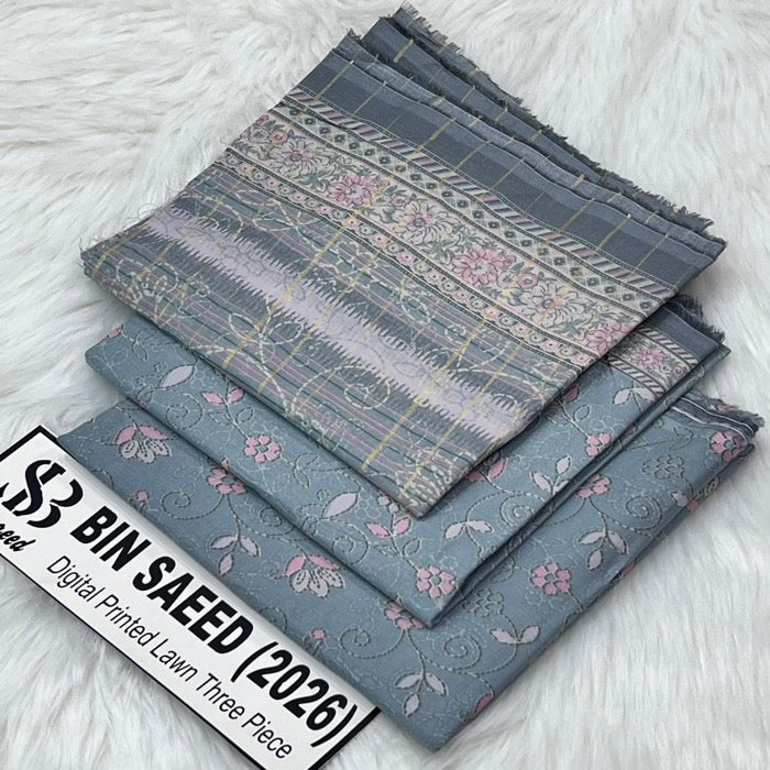 Bin Saeed Lawn 3Pcs (100% Original)