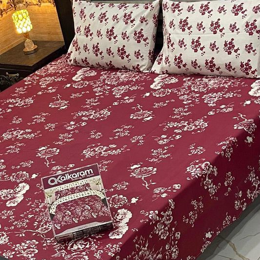 Premium Cotton King Size Bedsheet Set | 3-Piece Printed Gift Pack