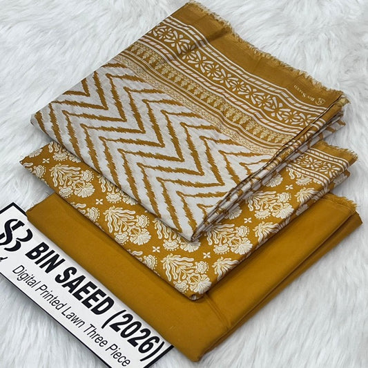 Bin Saeed Lawn 3Pcs (100% Original)