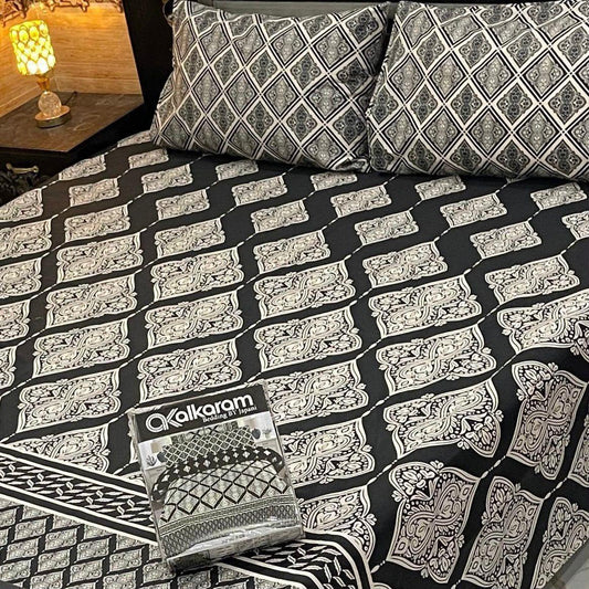 Premium Cotton King Size Bedsheet Set | 3-Piece Printed Gift Pack