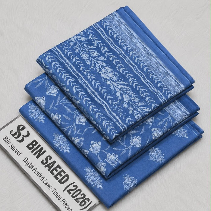 Bin Saeed Lawn 3Pcs (100% Original)