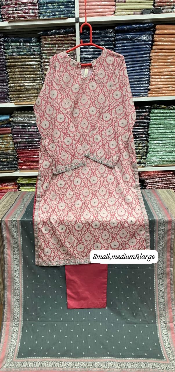 Bin saeed original 3pc Lawn Suit Stitched - My Store