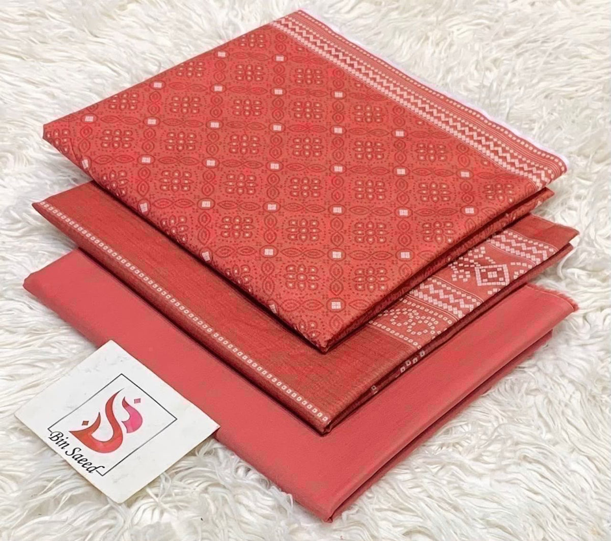 Bin Saeed Lawn 3Pcs (100% Original)