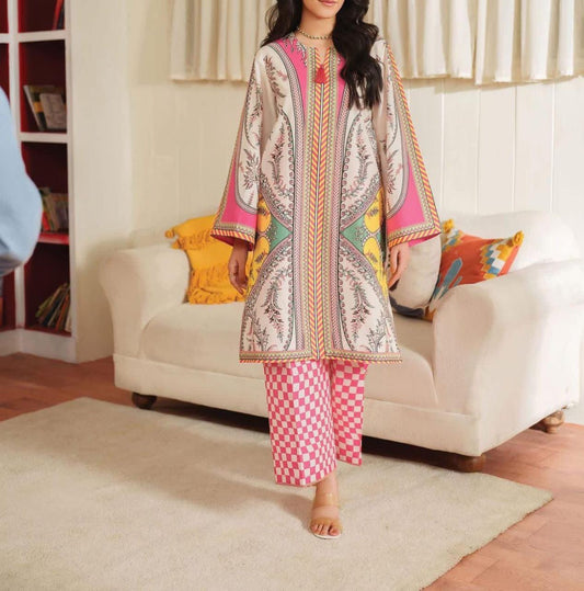 Stitched 2 Piece Printed Co-Ord Set for Women | Premium Grip Fabric | Elegant Printed Co-Ord Suit