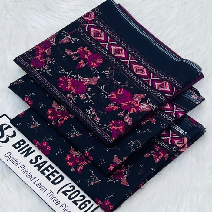 Bin Saeed Lawn 3Pcs (100% Original)