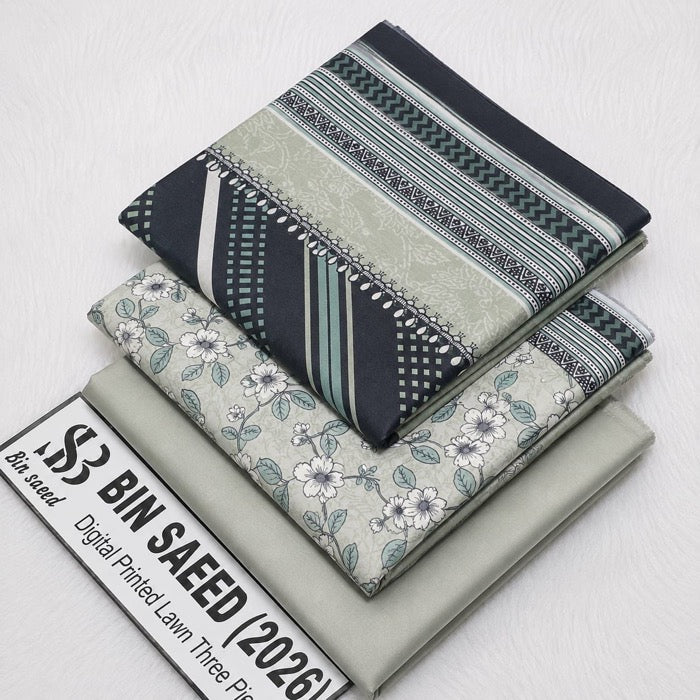 Bin Saeed Lawn 3Pcs (100% Original)