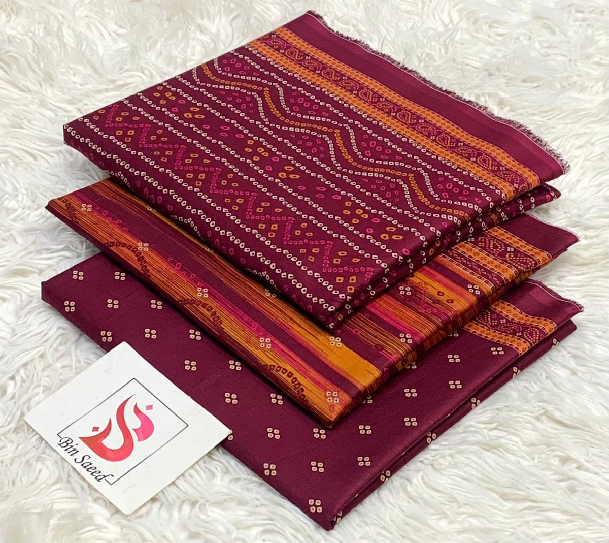 Bin saeed lawn orignal 3Pc