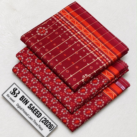 Bin Saeed Lawn 3Pcs (100% Original)