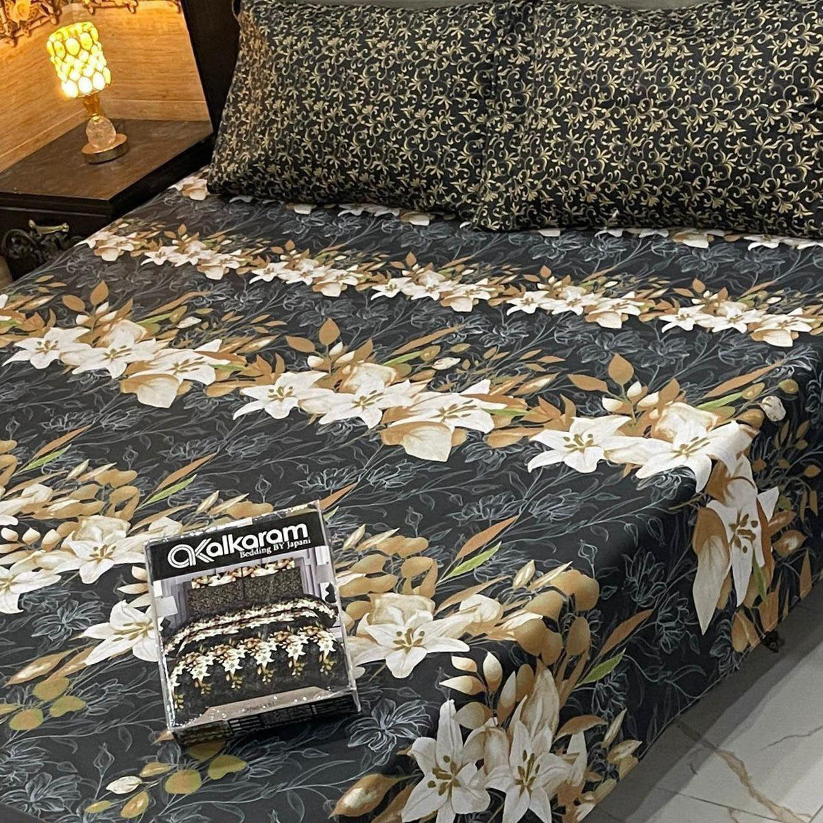 Premium Cotton King Size Bedsheet Set | 3-Piece Printed Gift Pack