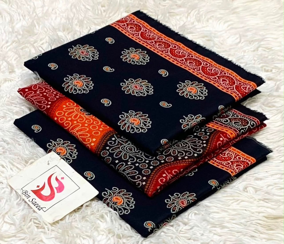 Bin Saeed Lawn 3Pcs (100% Original)
