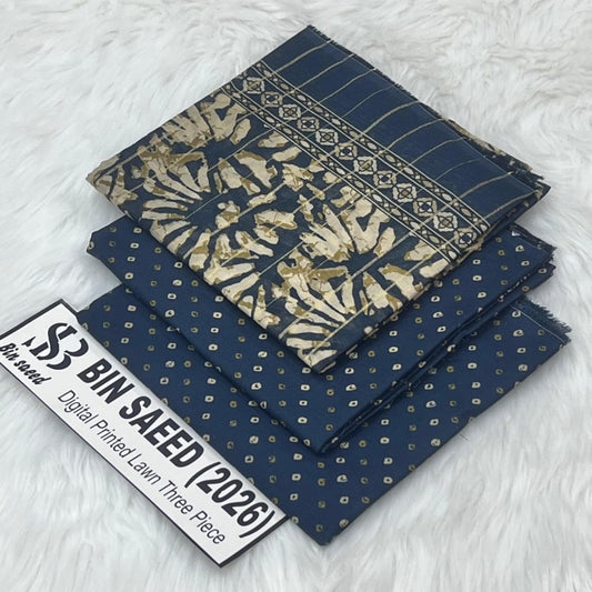 Bin Saeed Lawn Collection 2026 | Original 3 Piece Unstitched Stitched/Ready to wear