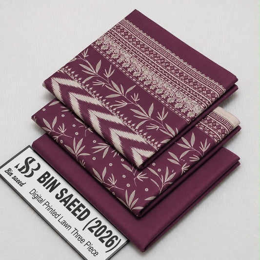 Bin Saeed Lawn 3Pcs (100% Original)