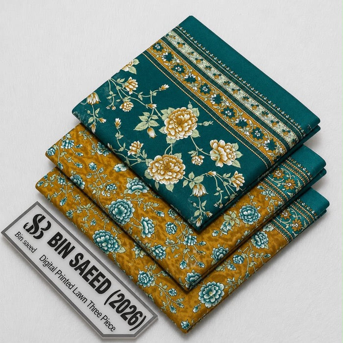 Bin Saeed Lawn 3Pcs (100% Original)