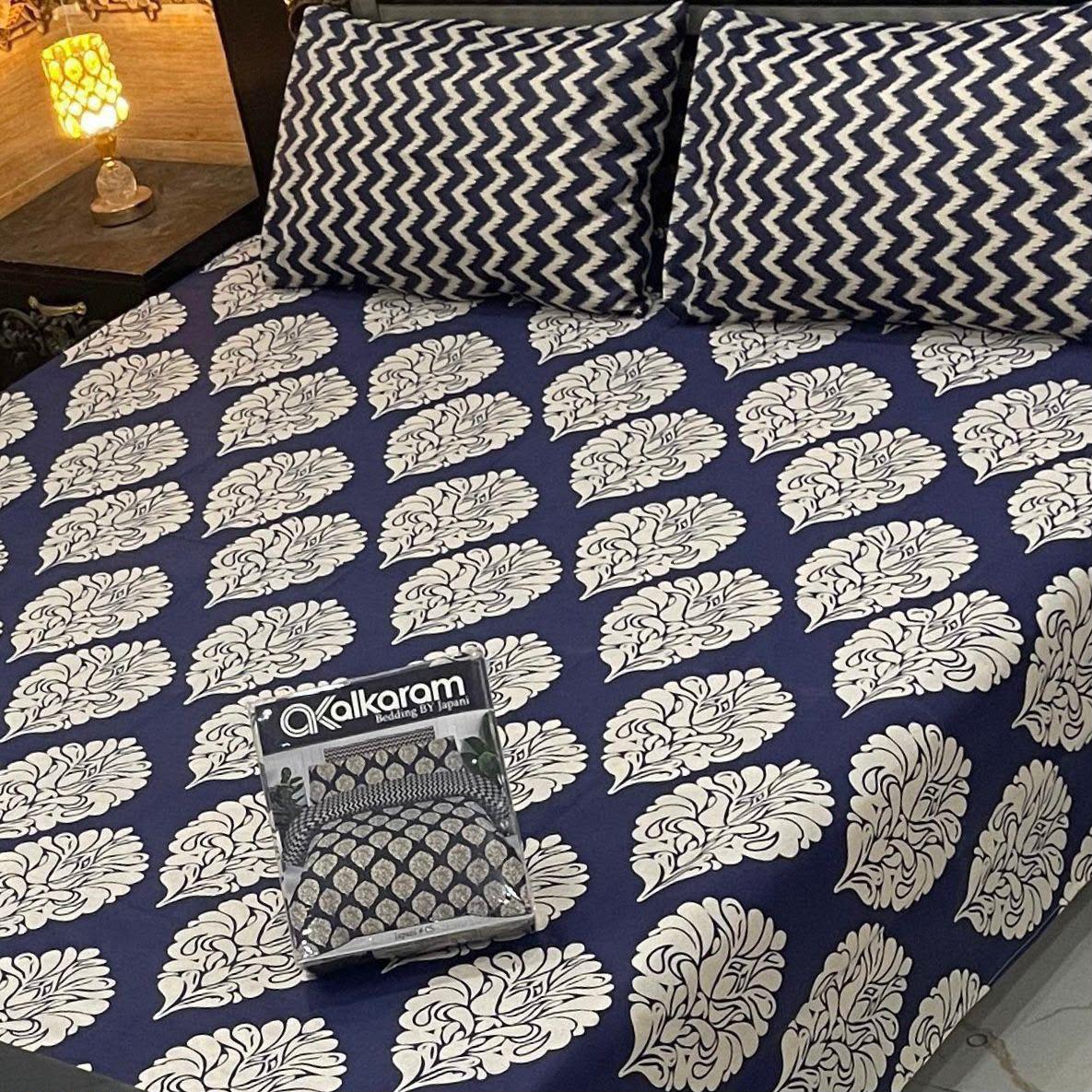 Premium Cotton King Size Bedsheet Set | 3-Piece Printed Gift Pack