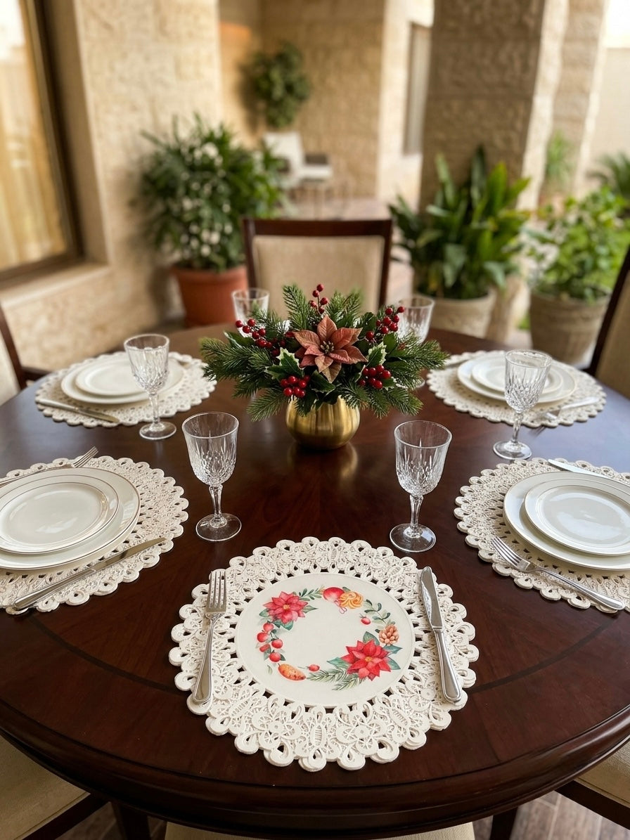 6-Piece Round Table Mats (15-Inch) | Stylish Dining Decor