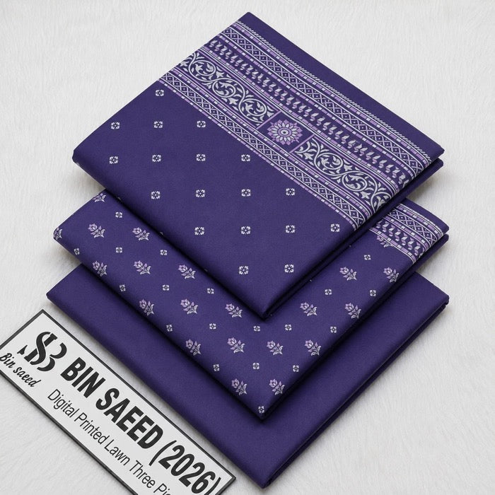 Bin Saeed Lawn 3Pcs (100% Original)