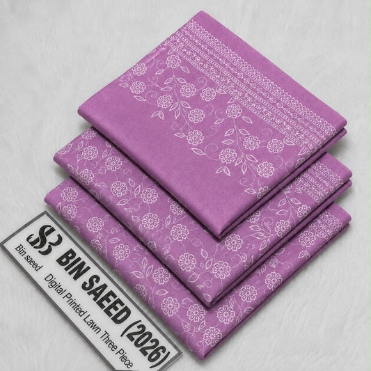 Bin Saeed Lawn 3Pcs (100% Original)