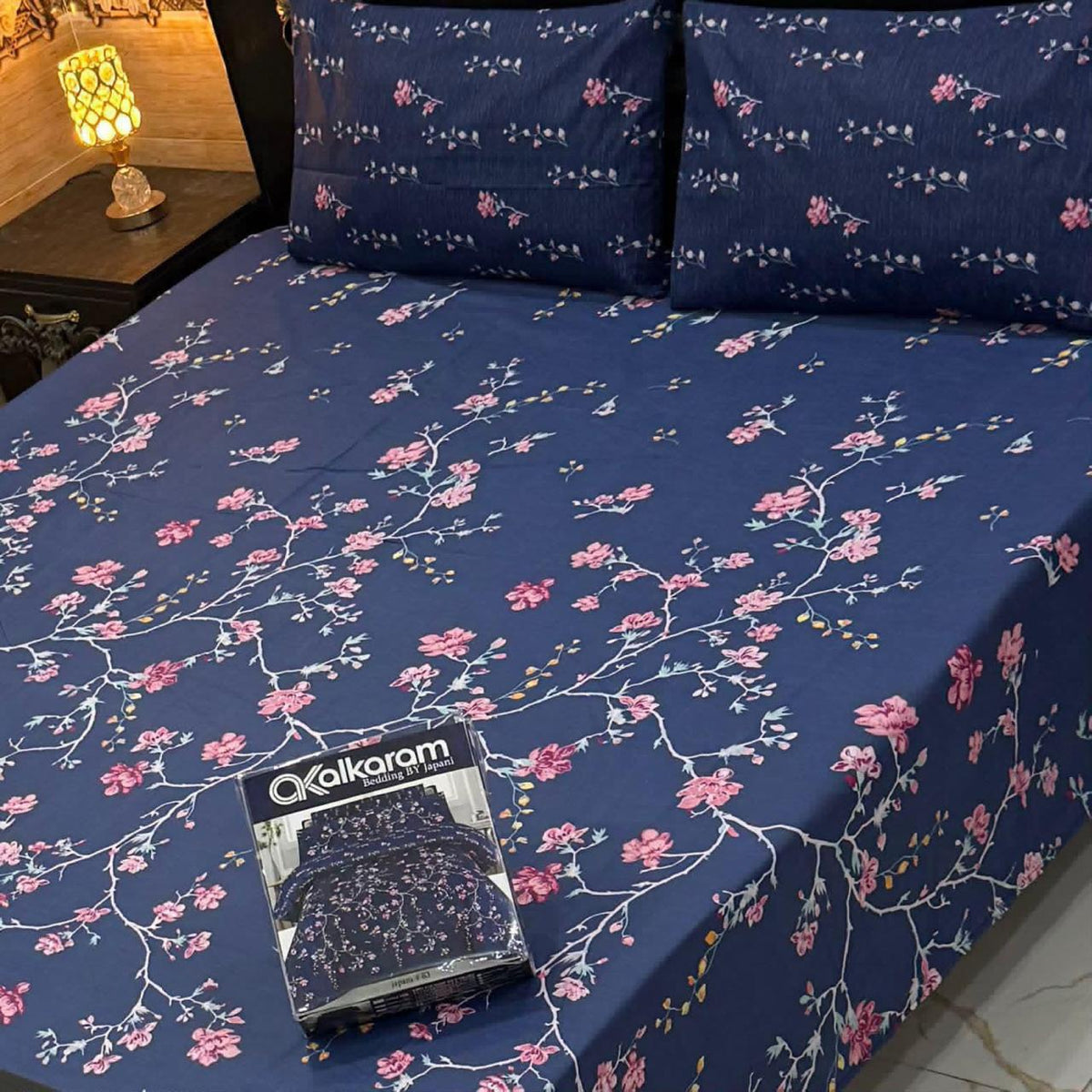 Premium Cotton King Size Bedsheet Set | 3-Piece Printed Gift Pack