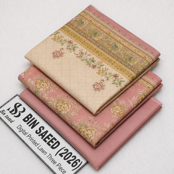 Bin Saeed Lawn 3Pcs (100% Original)
