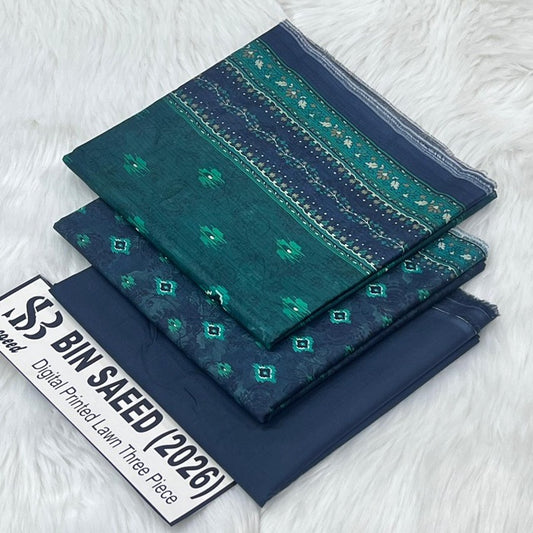Original Bin Saeed Lawn 3 Piece Unstitched Suit 2026 Collection