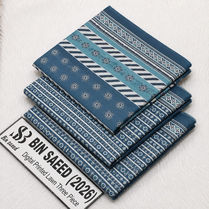 Bin Saeed Lawn 3Pcs (100% Original)