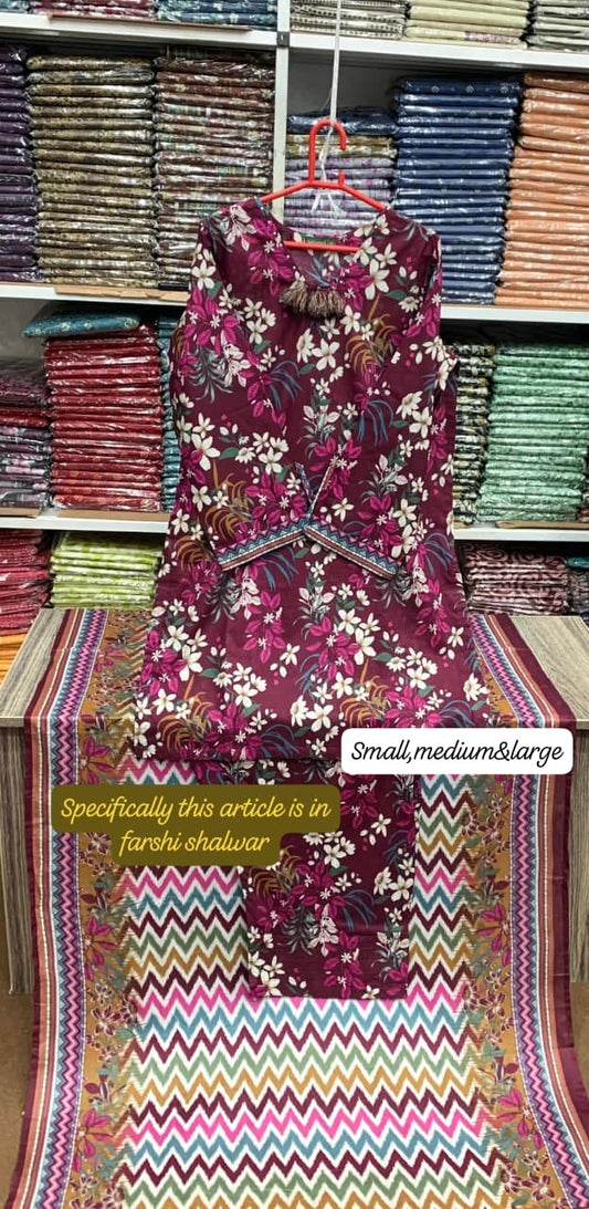 Bin saeed original 3pc Lawn Suit Stitched - My Store