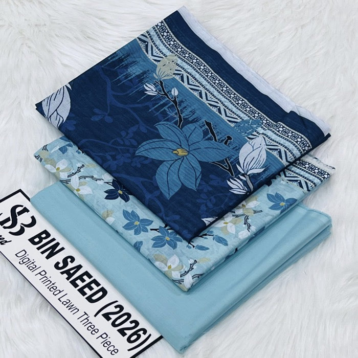 Bin Saeed Lawn 3Pcs (100% Original)