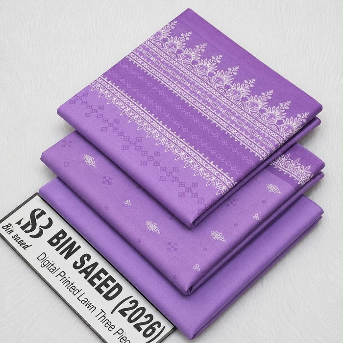 Bin Saeed Lawn 3Pcs (100% Original)