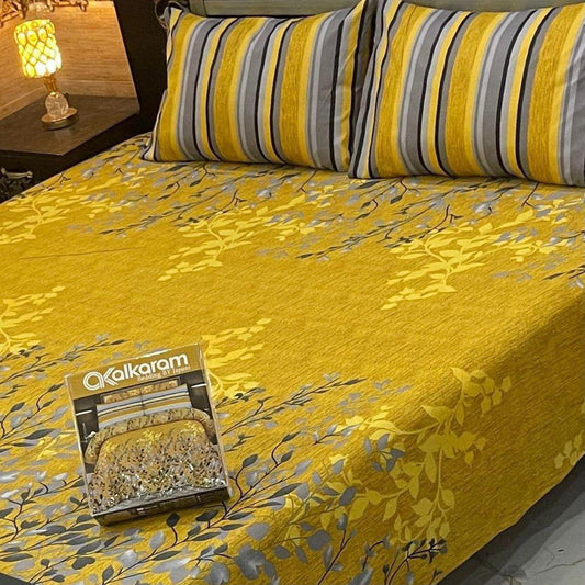 Premium Cotton King Size Bedsheet Set | 3-Piece Printed Gift Pack