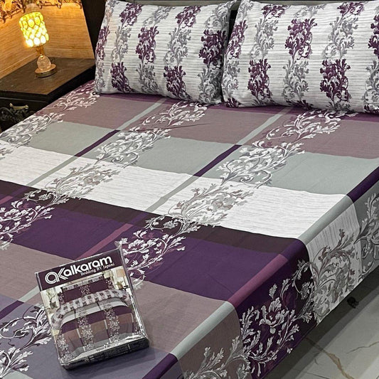 Premium Cotton King Size Bedsheet Set | 3-Piece Printed Gift Pack