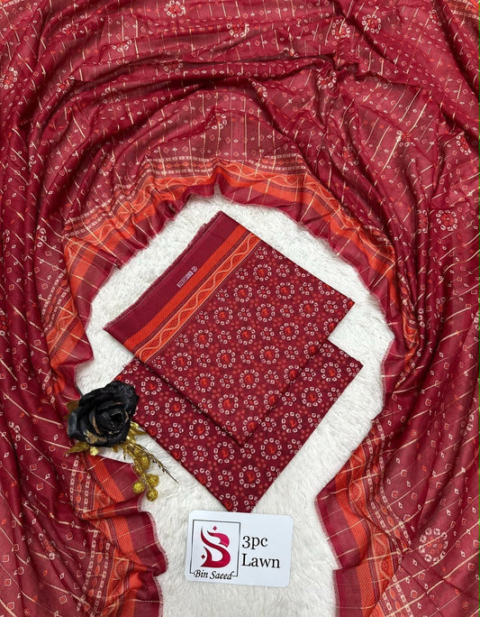Bin saeed lawn orignal 3Pc - My Store