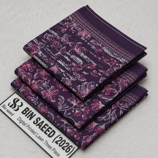Bin saeed lawn orignal 3Pc - My Store