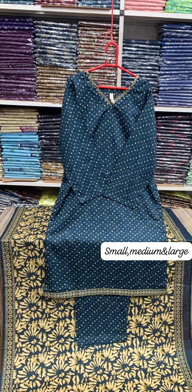 Bin saeed original 3pc Lawn Suit Stitched - My Store